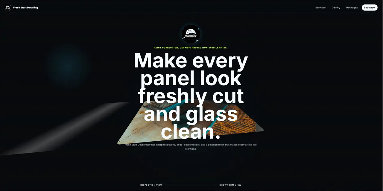 Fresh Start Detailing website designed by Pinnacle